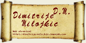 Dimitrije Milojkić vizit kartica